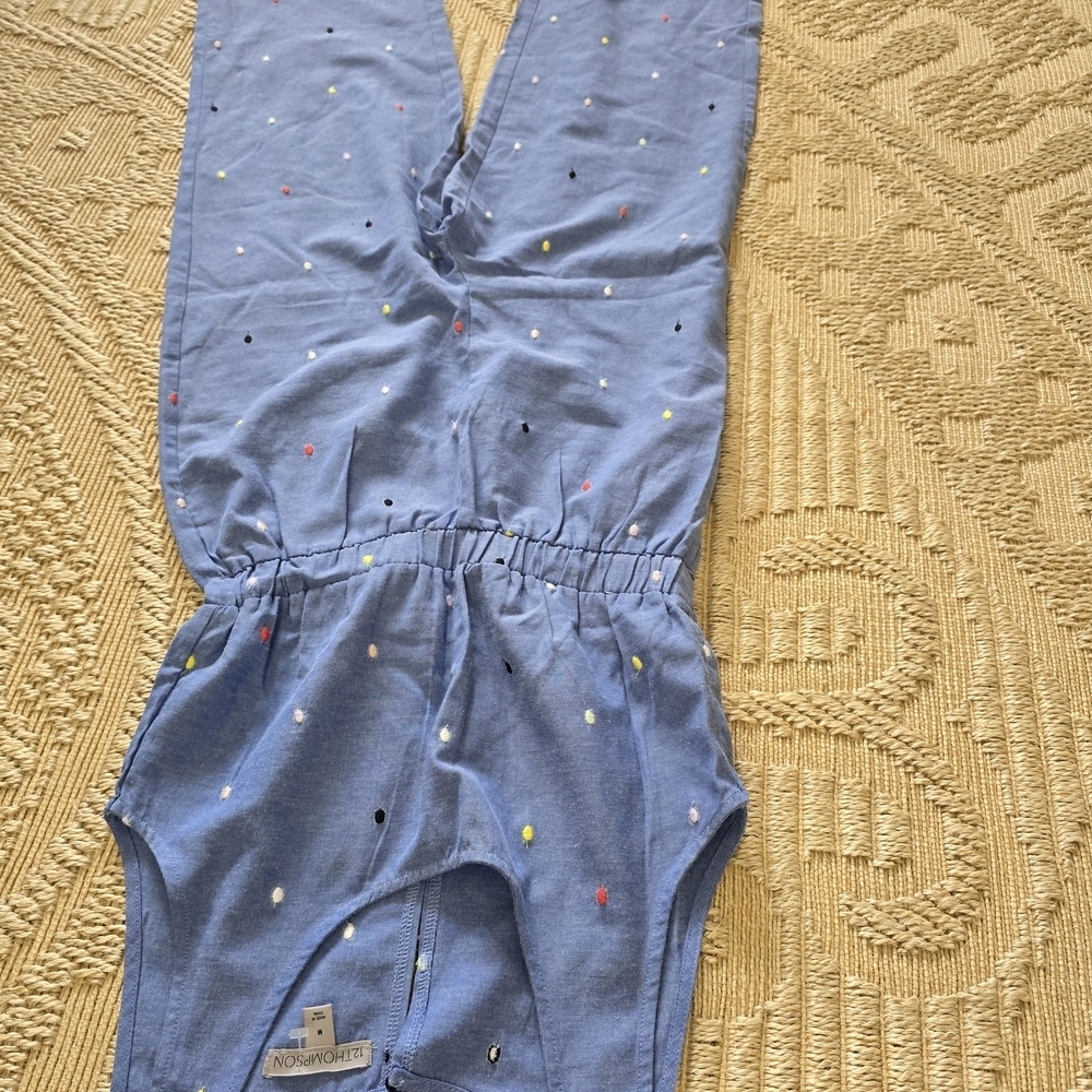 Thompson Light Blue Jumpsuit with Dots - Picture 3 of 11